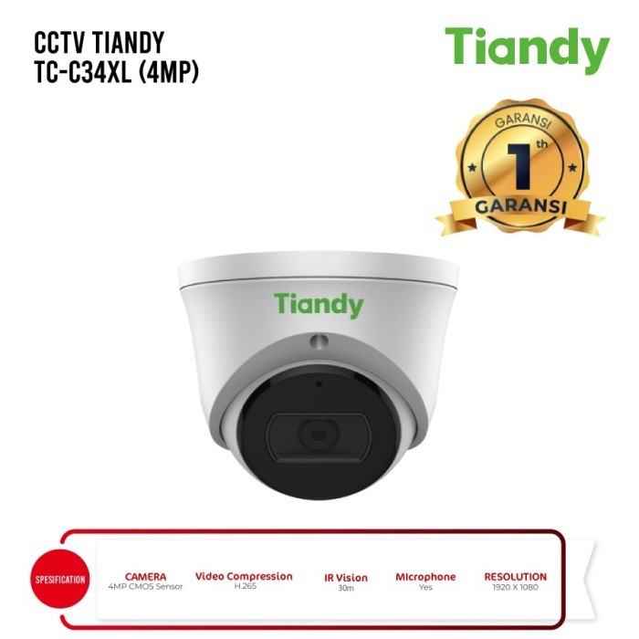 IPCAM TIANDY INDOOR 4MP COLORVU AUDIO TC-C34XL