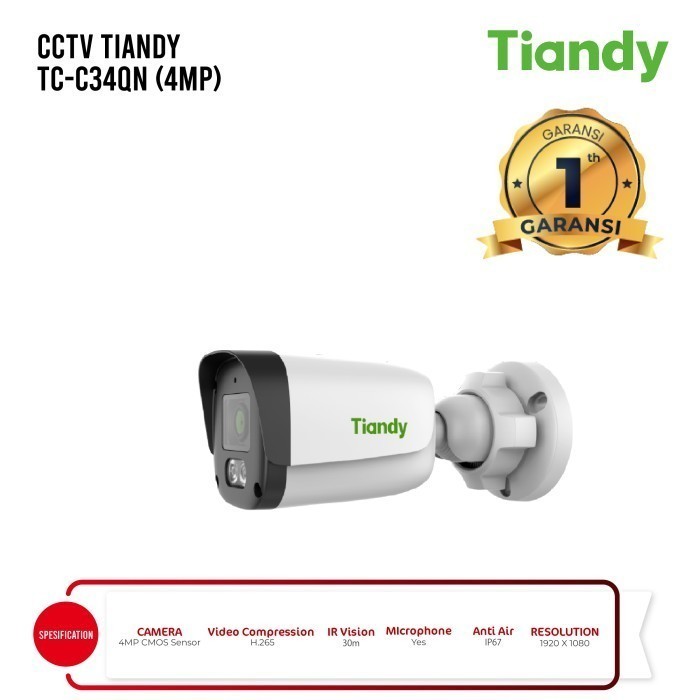 IPCAM TIANDY OUTDOOR 4MP AUDIO TC-C34QN
